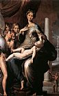 Long Canvas Paintings - Madonna dal Collo Lungo (Madonna with Long Neck)